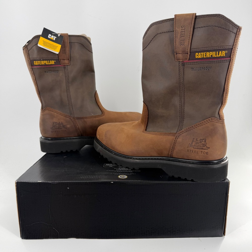 Caterpillar Revolver Steel Toe Waterproof Work Boots Mens 11 Brown P90835